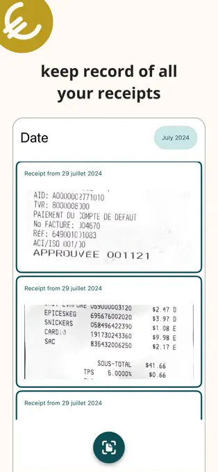 ReceiptSight - Historique